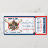 Invitation Billet de baseball de la recrue de l'année Anniver (Devant)