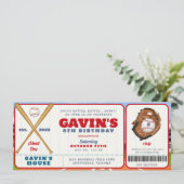 Invitation Billet de baseball éditable Sports Anniversaire (Debout devant)