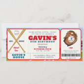 Invitation Billet de baseball éditable Sports Anniversaire (Devant)