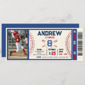 Invitation Billet de baseball n'importe quel âge anniversaire (Devant / Derrière)