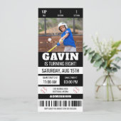 Invitation Billet de baseball personnalisé fête d'anniversair (Debout devant)