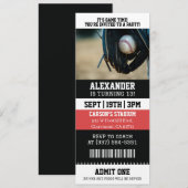 Invitation Billet de Baseball pour un Anniversaire (Devant / Derrière)