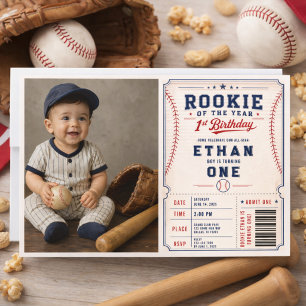 Invitation Billet de baseball Recrue de l'année pour 1er anni