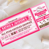 Invitation Billet de baseball rose Couple Baby shower Invitat