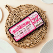 Invitation Billet de baseball rose Couple Baby shower Invitat