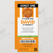 Invitation Billet de basket-ball Anniversaire Boy Sport Party (Devant / Derrière)