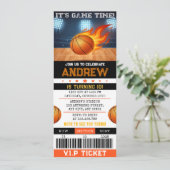 Invitation Billet de basket-ball personnel moderne Anniversai (Debout devant)