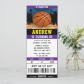 Invitation Billet de basket personnel Sport d'anniversaire (Debout devant)