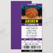 Invitation Billet de basket personnel Sport d'anniversaire (Devant / Derrière)