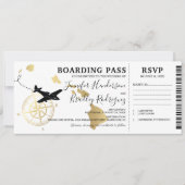 Invitation Billet de boarding Destination Mariage Hawaï (Devant)