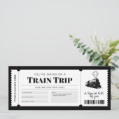 Invitation Billet de boarding Pass de voyage en train Bon cad (Debout devant)