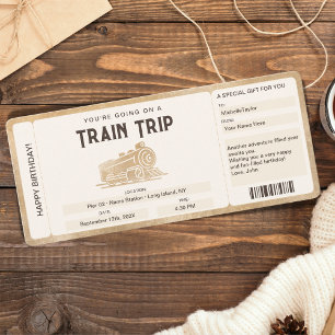 Invitation Billet de boarding surprise Voyage en train