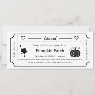 Invitation Billet de bon d'achat, carte-cadeau personnalisée