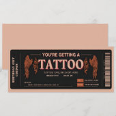 Invitation Billet de bon de tatouage personnel (Devant / Derrière)