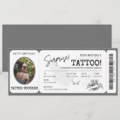 Invitation Billet de bon de tatouage personnel avec photo (Devant / Derrière)