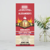 Invitation Billet de boxe Premier Knockout pour une fête d'an (Debout devant)