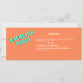 Invitation Billet de bus de fête de Bachelor Orange (Dos)