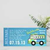 Invitation Billet de bus pour l'enterrement de vie de jeune f (Debout devant)