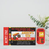 Invitation Billet de camion monstre pour anniversaire (Debout devant)