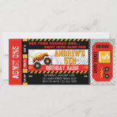 Invitation Billet de camion monstre pour anniversaire (Devant)
