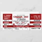 Invitation Billet de célébration de la fête du Canada pour la (Devant / Derrière)