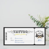 Invitation Billet de certificat de bon de tatouage personnel  (Debout devant)