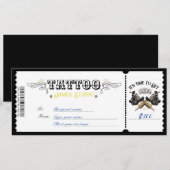 Invitation Billet de certificat de bon de tatouage personnel  (Devant / Derrière)