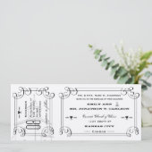 Invitation Billet de Chapelle Romantique Mariage (Debout devant)