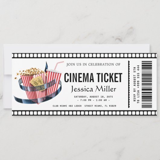 Invitation billet de cinéma (Devant)
