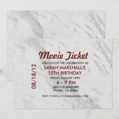 Invitation Billet de cinéma / Bille (Devant / Derrière)