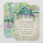 Invitation Billet de cinéma Parties scintillant Peacock Art D (Devant / Derrière)