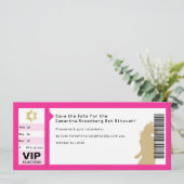 Invitation Billet de concert Bat Mitzvah Enregistrez la date  (Debout devant)