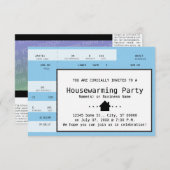 Invitation billet de concert bleu-chaud (Devant / Derrière)