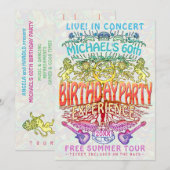 Invitation Billet de concert de la Musique d'Anniversaire Neo (Devant / Derrière)