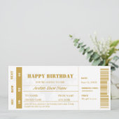 Invitation Billet de concert minimaliste pour l'anniversaire (Debout devant)