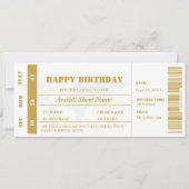 Invitation Billet de concert minimaliste pour l'anniversaire (Devant)