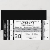 Invitation Billet de Concert Noir (Devant / Derrière)