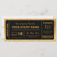 Billet de concert personnalisé pour événement Tick
