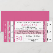 Invitation Billet de Concert Rose (Devant / Derrière)