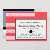 Invitation billet de concert rouge (Devant / Derrière)