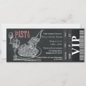 Invitation Billet de dîner au vin de pâtes pour soirée VIP de (Devant)