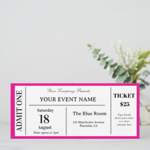 Invitation Billet de événement personnalisé, Billet de concer