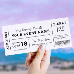 Invitation Billet de événement personnalisé, Billet de concer