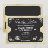 Invitation Billet de fête (Devant / Derrière)