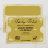 Invitation Billet de fête (Devant / Derrière)