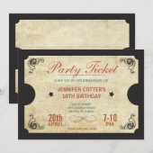 Invitation Billet de fête (Devant / Derrière)