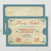 Invitation Billet de fête (Devant / Derrière)
