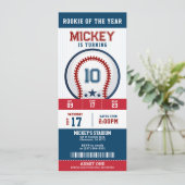 Invitation Billet De Fête Anniversaire De La Rookie De Baseba (Debout devant)