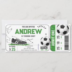 Invitation Billet de fête d'anniversaire de football moderne