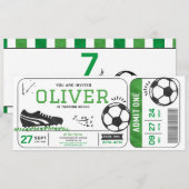 Invitation Billet de fête d'anniversaire de football Sports D (Devant / Derrière)